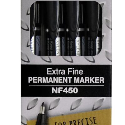 Pentel NF450 Permanent Marker BK PK4