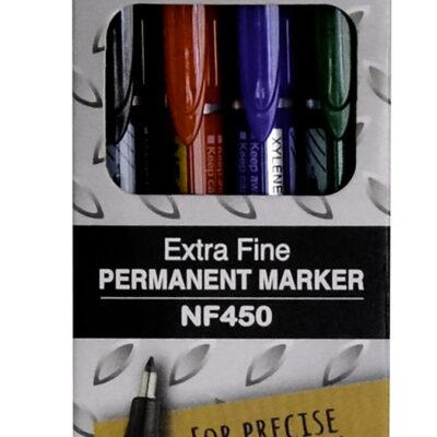 Pentel NF450 Permanent Marker AST PK4